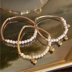 Charm Beaded Stretch Bracelet Set